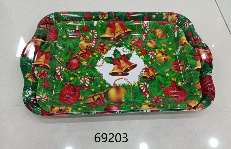 25X26, 69203, Xmas Tray Plastic 40*26CM
