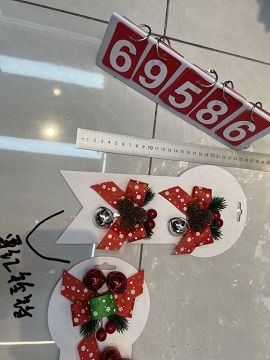 25X5, 69586, Xmas Bow & Bell Deco