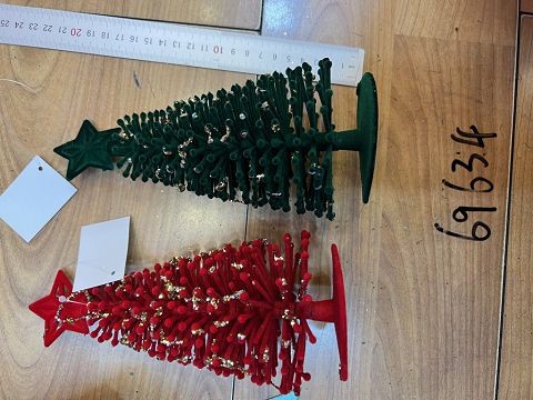 25X3, 69634, Xmas Tree Ornament Flocked 21cm