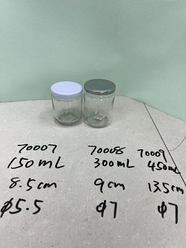 B7L, 70009, Glass Jar 450ml 13.5*D7cm 