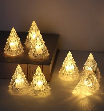 25X1, 70046, Xmas LED Light Tree Warm 7.5*8.5CM