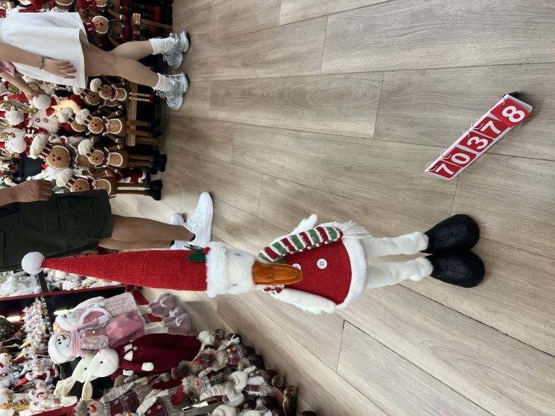 70378, Xmas Red Standing Duck with Santa Hat