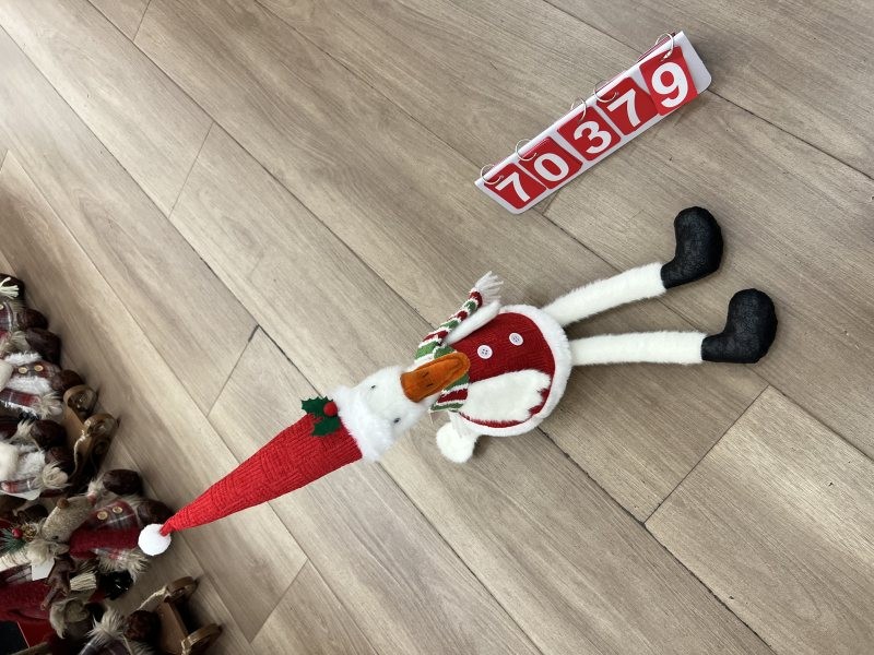 70379, Xmas Red Sitting Duck with Santa Hat