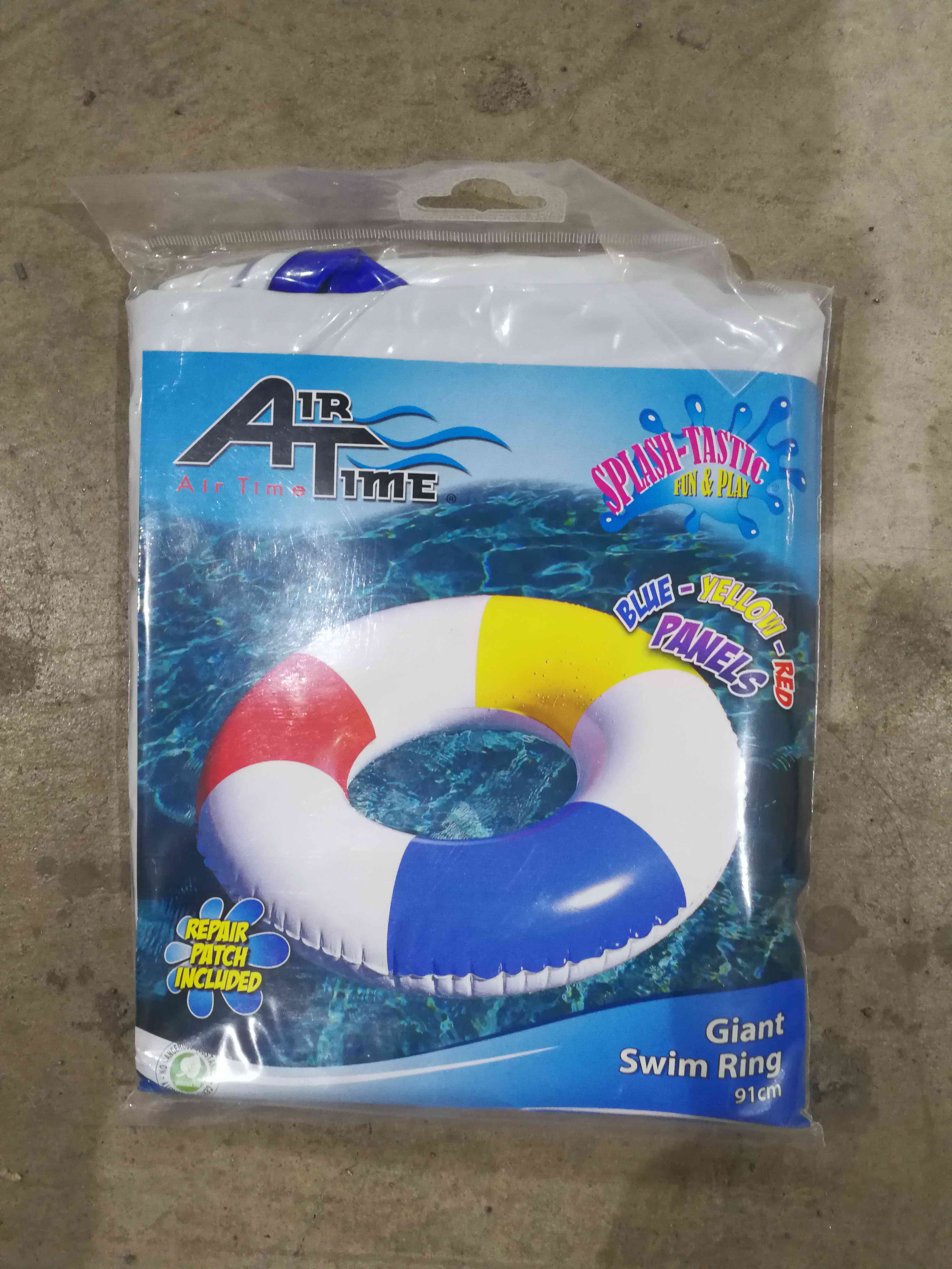 SWIM RING 91CM WHITE WITH RED