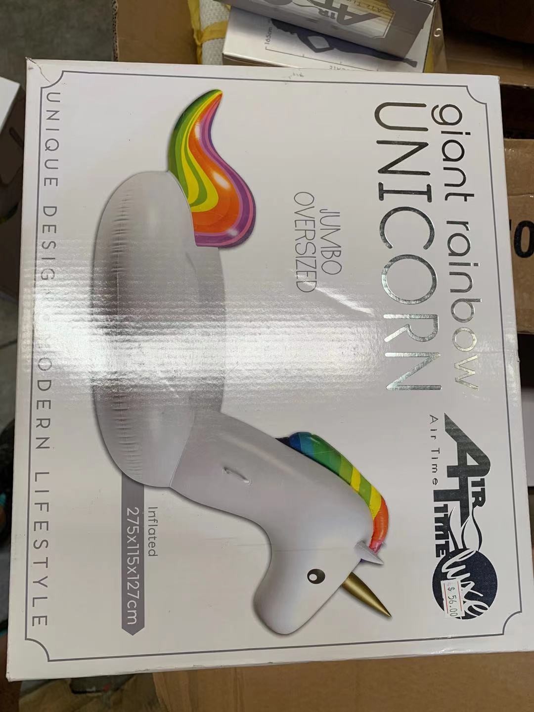 B17H, AT6036, GIANT RAINBOW UNICORN 275X115X127CM