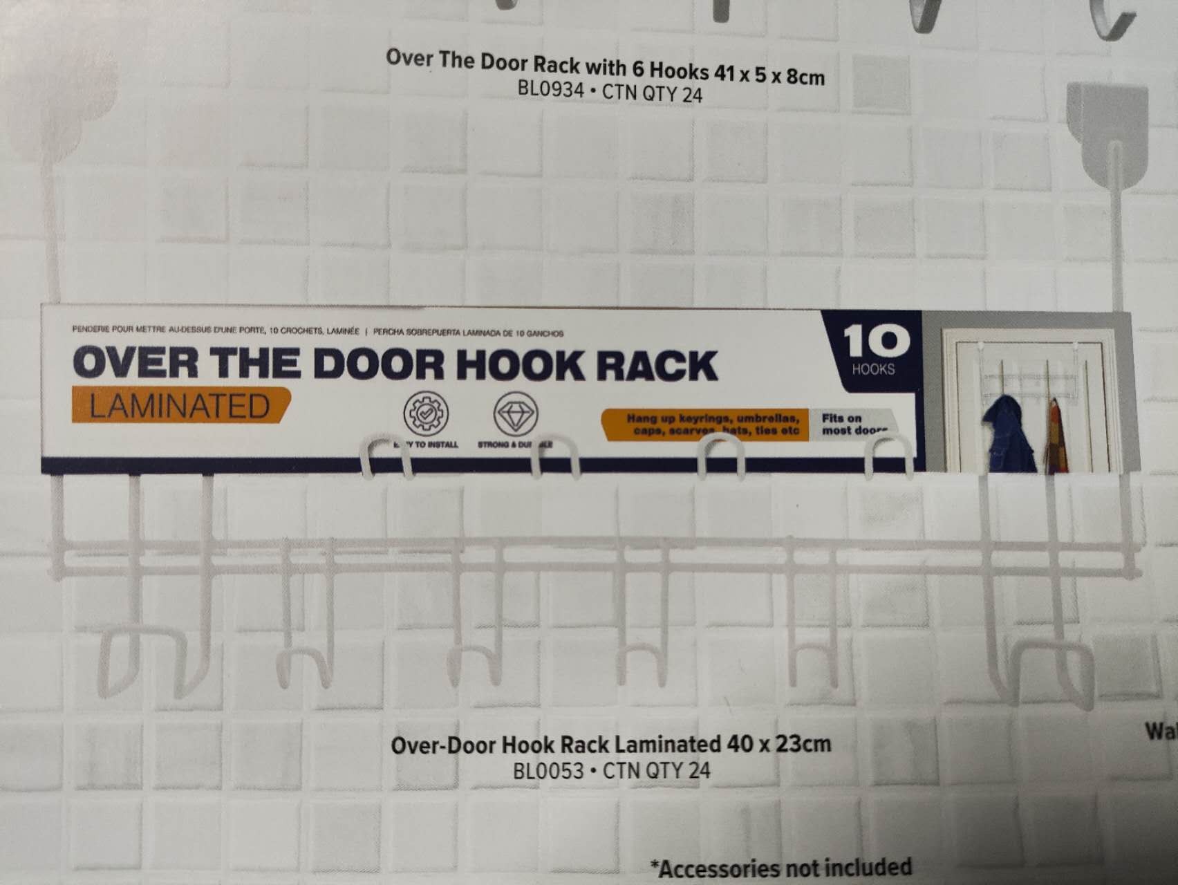 BL0053, Hanger Over The Door 10 Hook