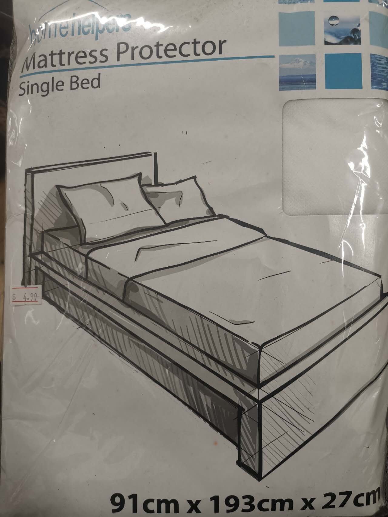 CL5663, Mattress Protector Single Bed 91x193x27cm