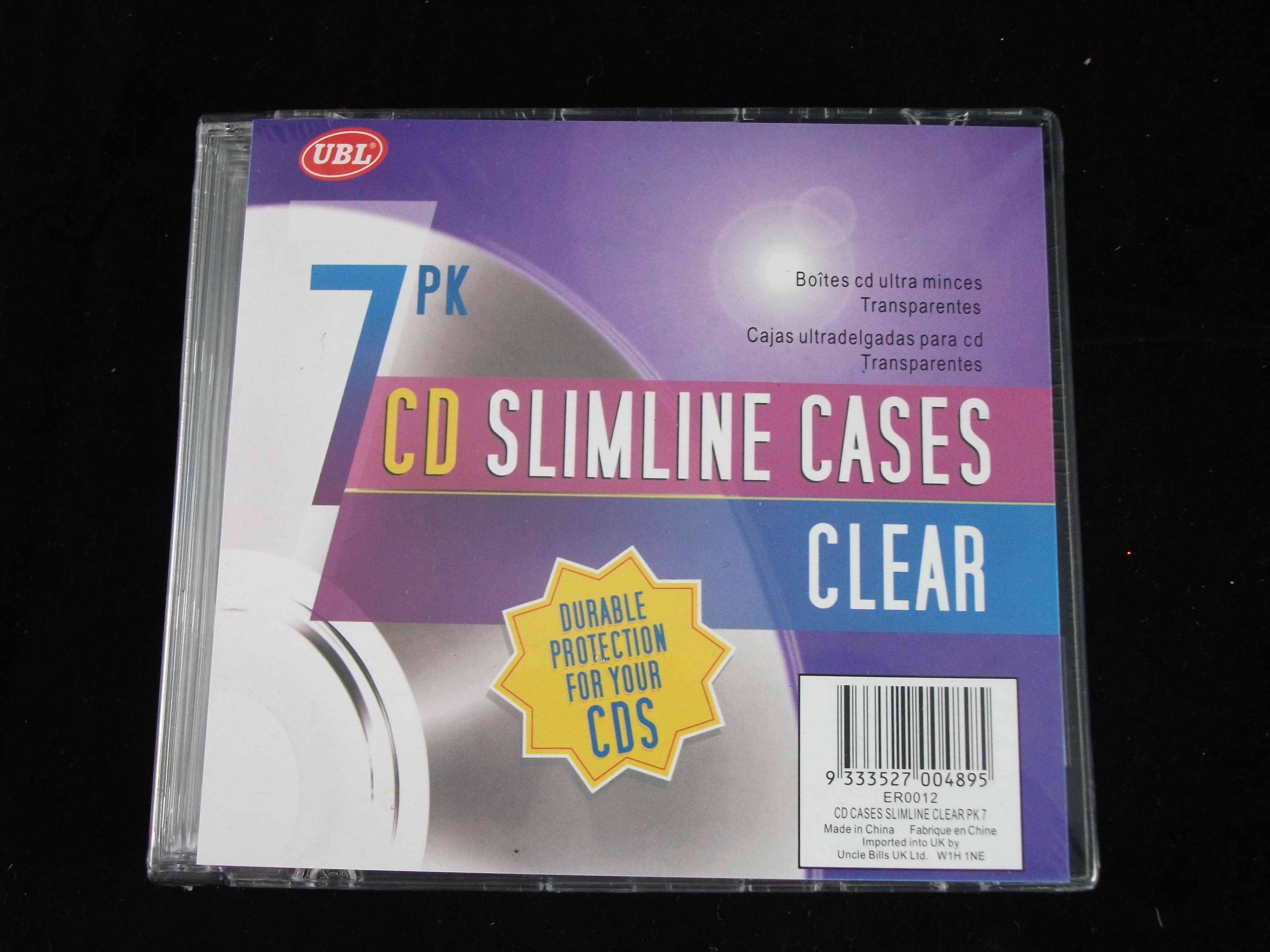 CD CASES SLIMLINE CLEAR PK 7