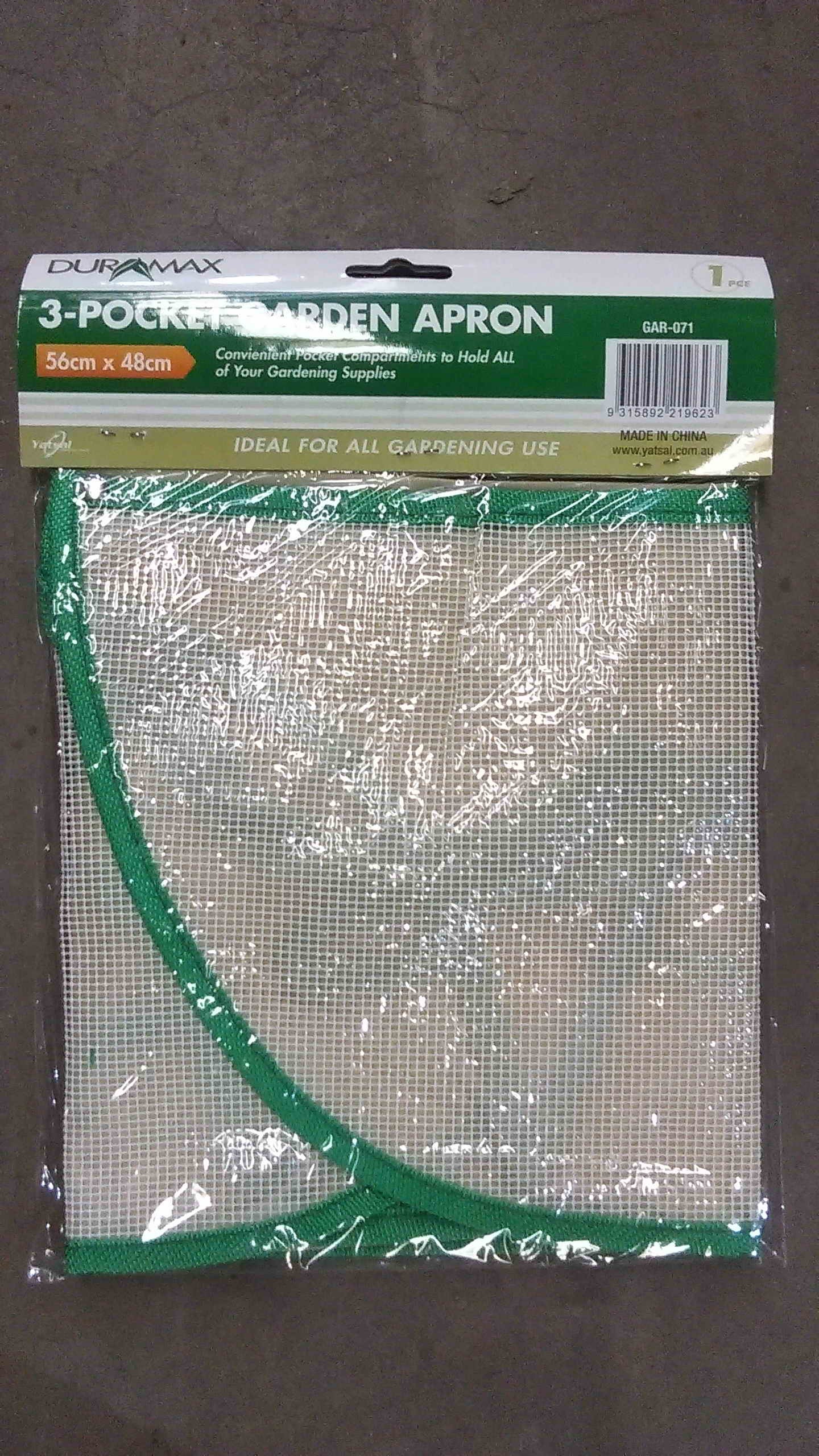 1pce 3-Pocket Garden Apron-56x48cm