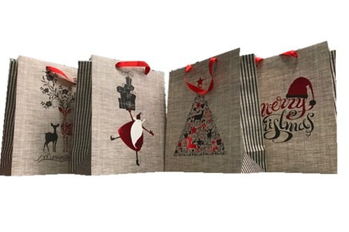 HOT STAMP XMAS BAG L 4 ASST