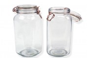 GLA219391, 1500ML SQR ROSE GOLD CLIP JAR