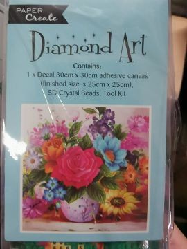 HA0033, DIMOND ART COL MIX FLOWERS 30X30 (6)
