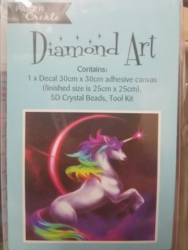 HA0037, DIMOND ART UNICORN MULTI COL 30X30 (6)