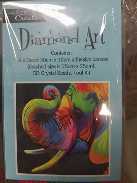 HA0048, DIMOND ART COLOURFUL ELEPHANT 30X30 (6)