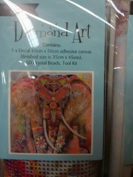 HA0061, DIMOND ART ELEPHANT MULTI COL 40X50 (4)