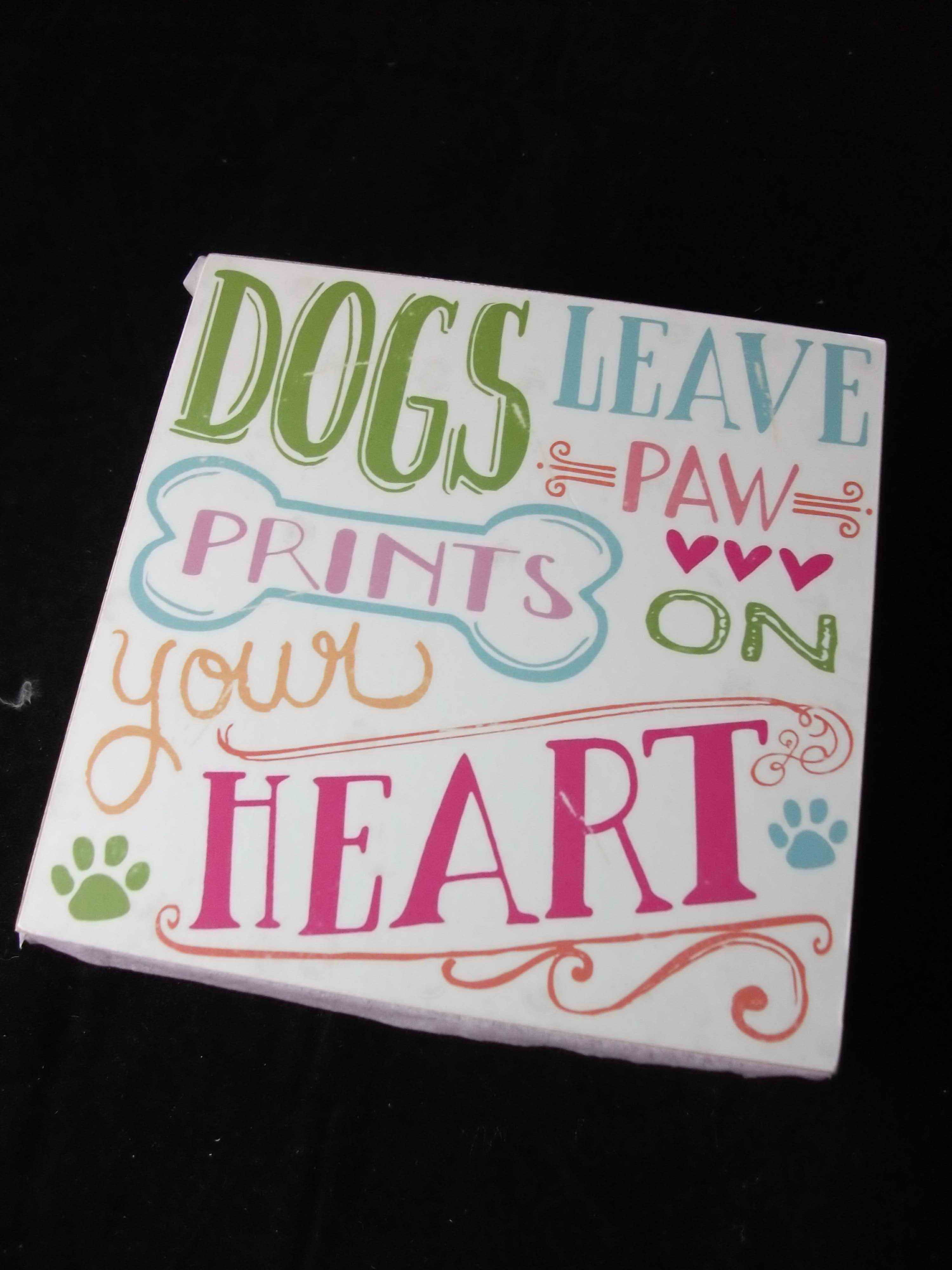 15x15x7cm MDF CLRD STORAGE-DOGS PAW PRIN