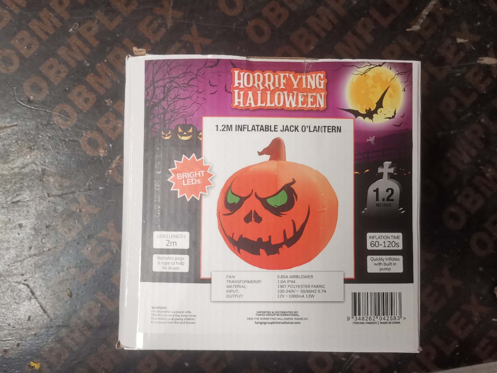 HW0031, 1.2M Inflatable Jack O'Lantern