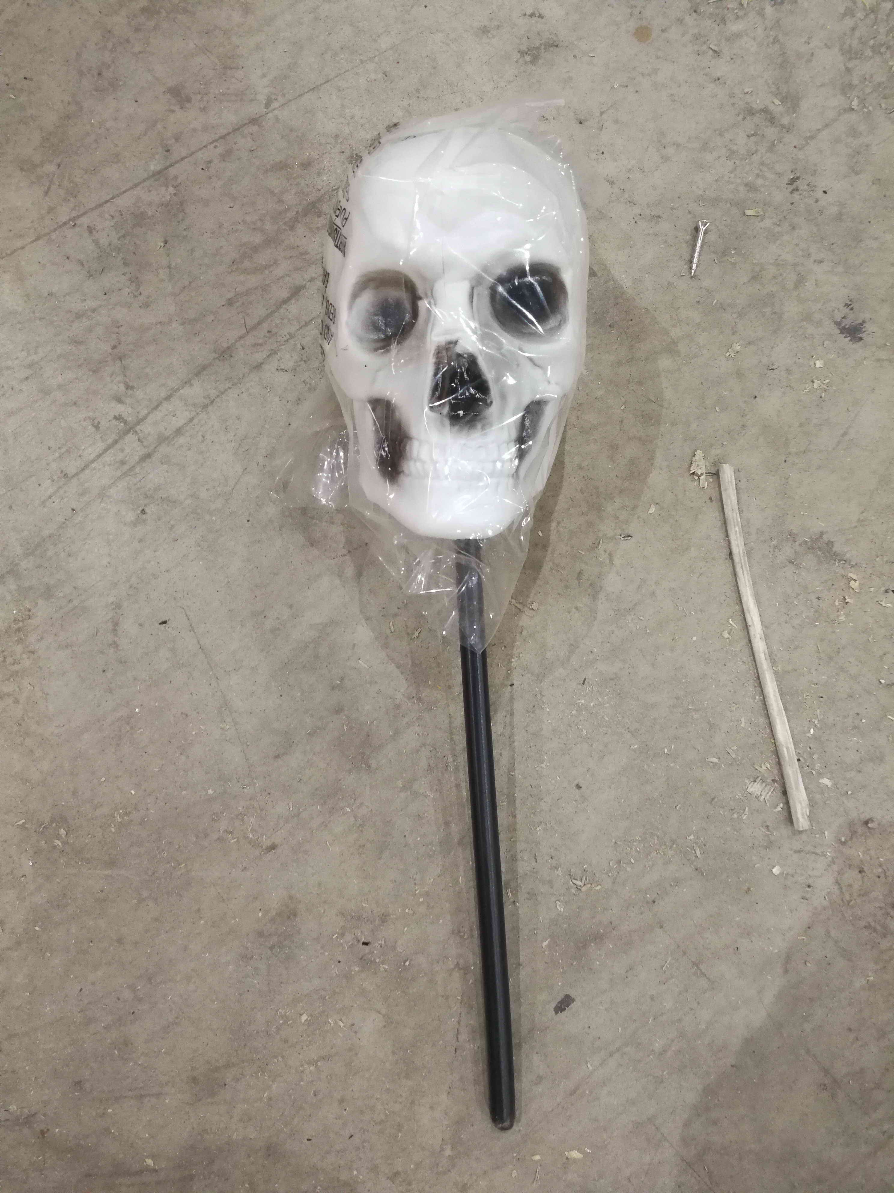 LARGE SKULL HEAD ON 50CM PLAS STICK