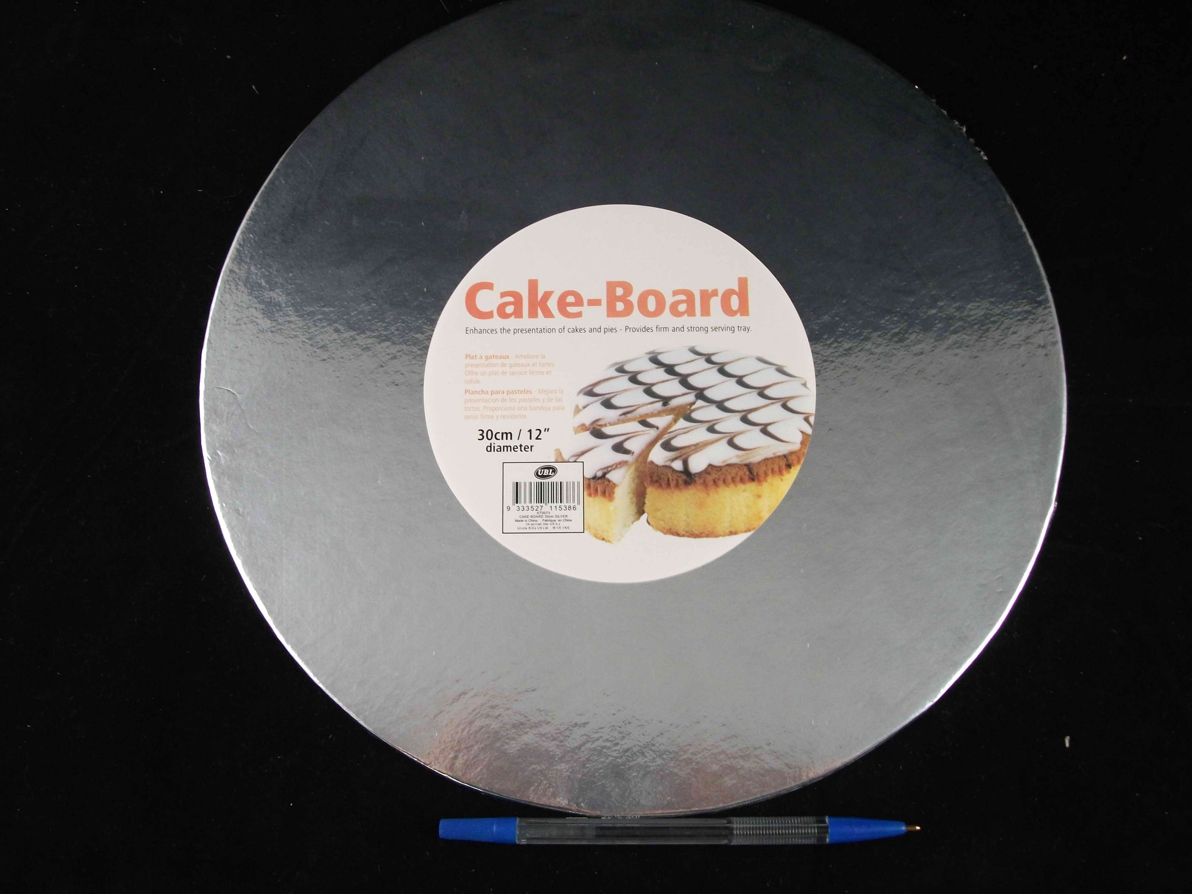 25XC, KT0073, CAKE BOARD 30cm SILVER