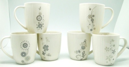$2,Fat Mugs/ GOLD FLORAL 6 Design Asst. MUGS