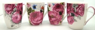 $2,Bone China Coffee Mugs 4 Designs Asst 