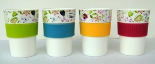 $3.5,MUG  WITH SILICON ASST. COLORS  280cc