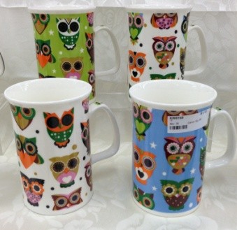 $2,Bone China Coffee Mugs 4 Designs Asst 