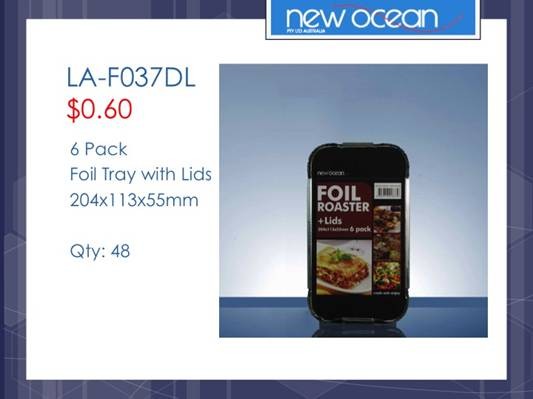 6 pack foil tray with lids 204*113*55mm