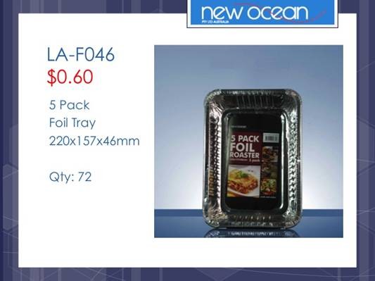 5 pack foil tray 220*159*46mm