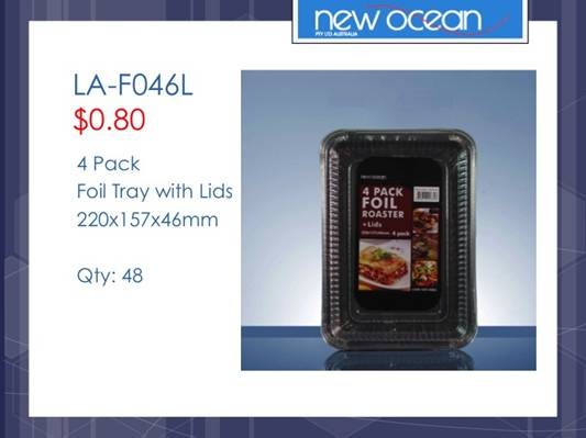 4 packs tray with lids 220*157*46mm