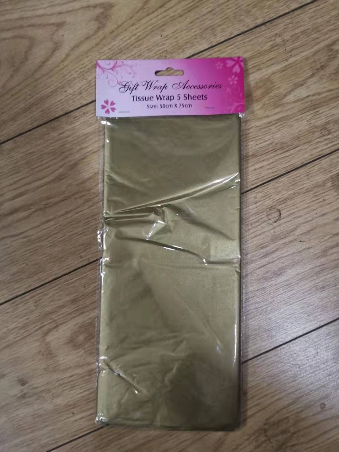 LD04662, gold tissue wrap 5 sheets 50x75cm
