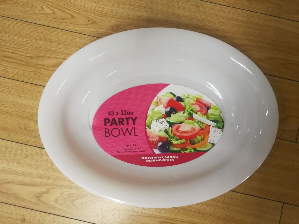 PARTY BOWL WHITE PL. 43x32cm
