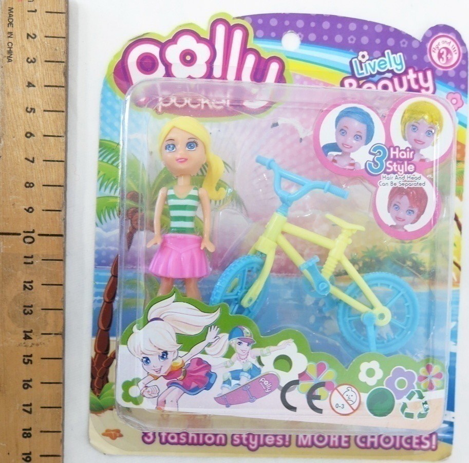 3.5" DOLL WITH BIKE