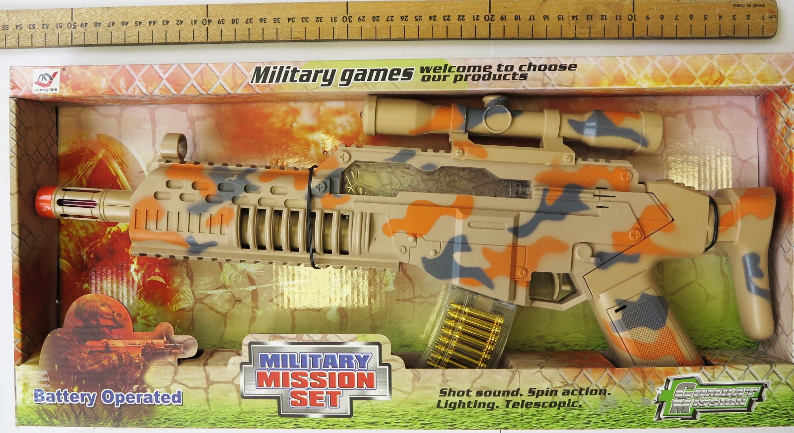 BATTLE GUN WITH SOUND&LIGHT 54CM