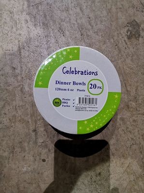 TY50516, PLASTIC BOWL 120MM PK20