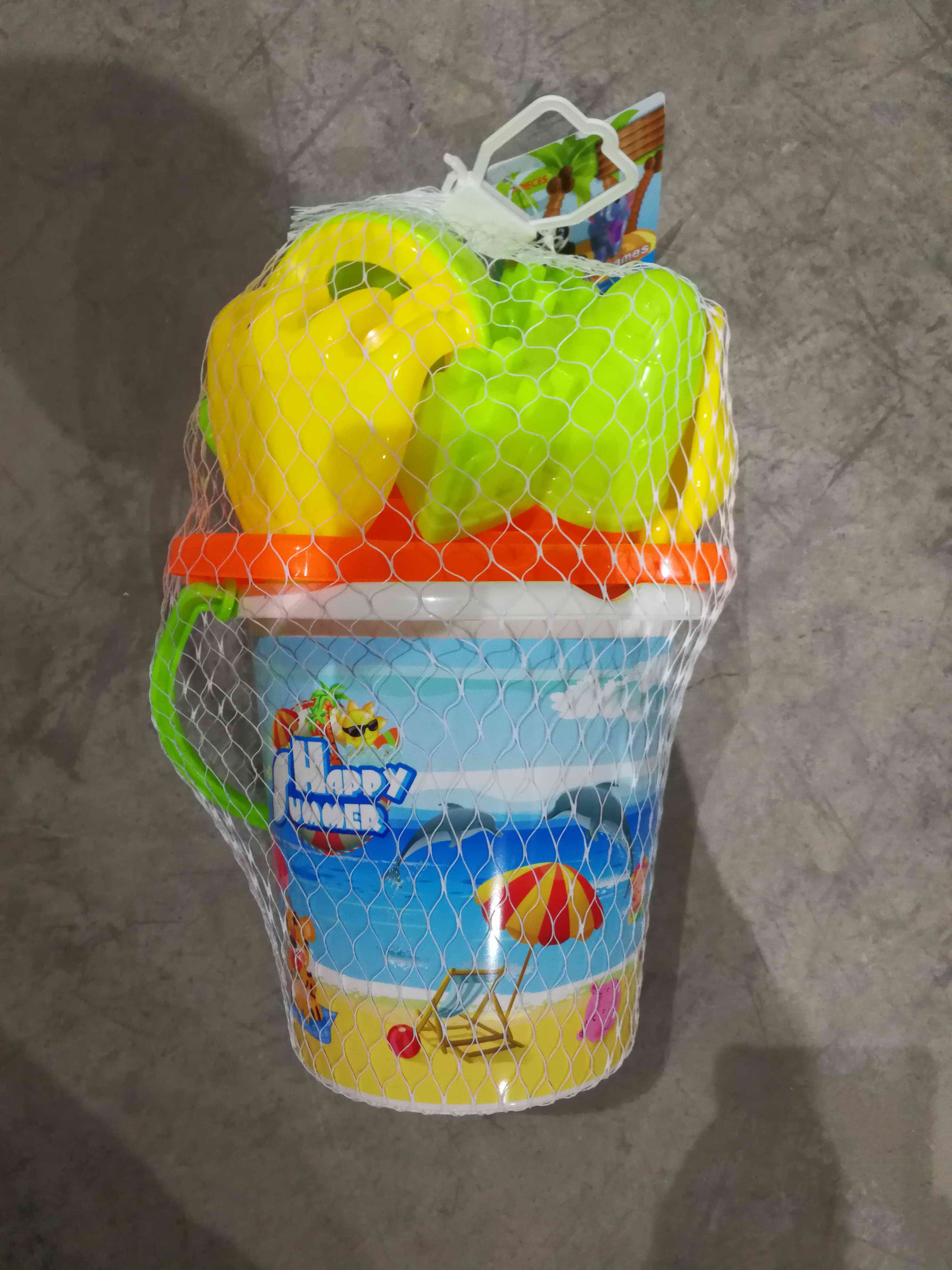 BEACH BUCKET SET 7PCE 2 ASST