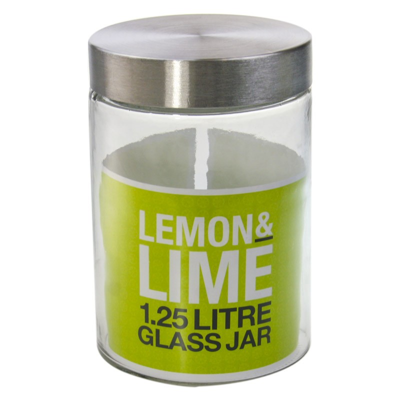 STAINLESS STEEL LID & GLASS JAR 1.25lt