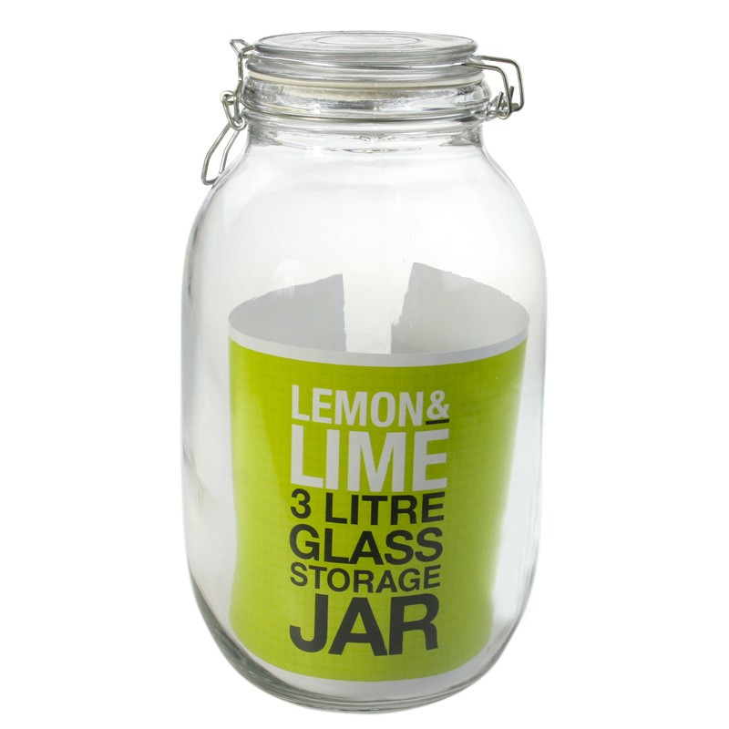 GLASS CLIP JAR GIANT SIZE 3 LITRE