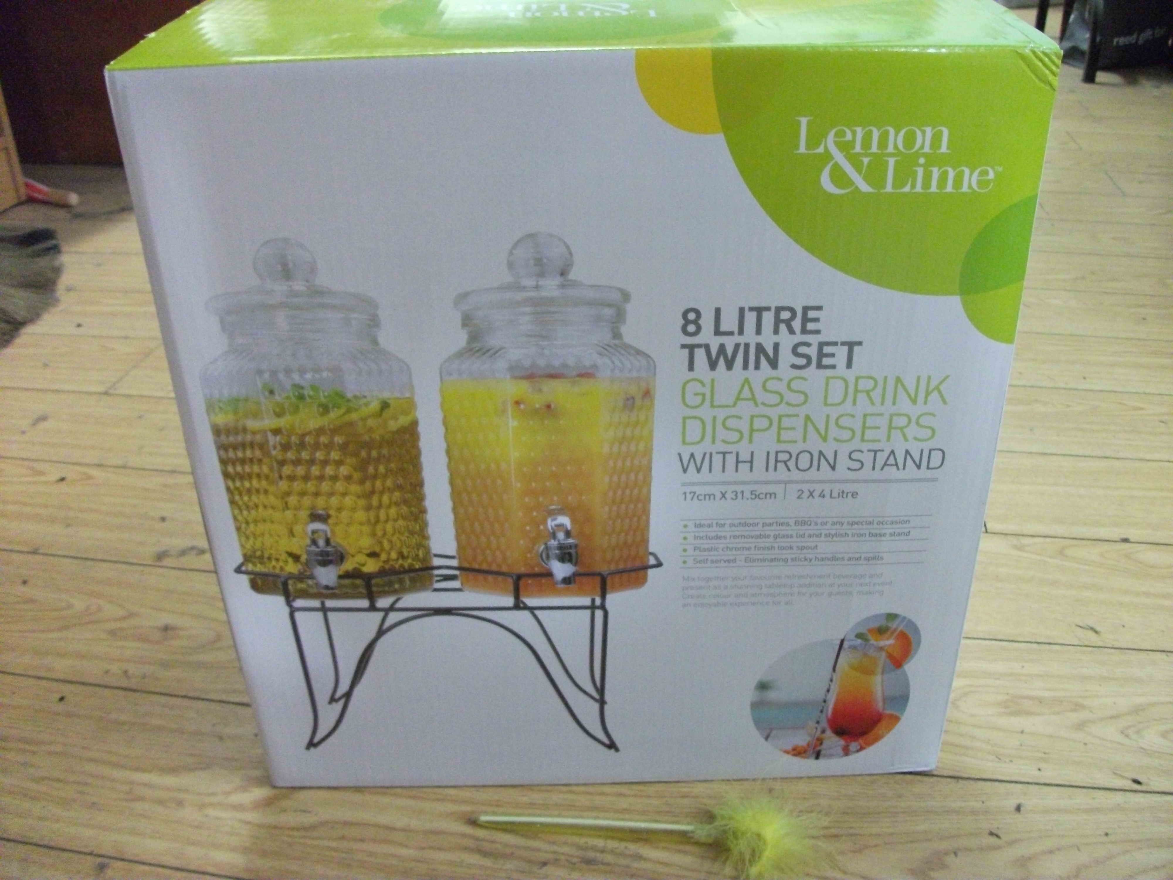 8L glass container 2pc