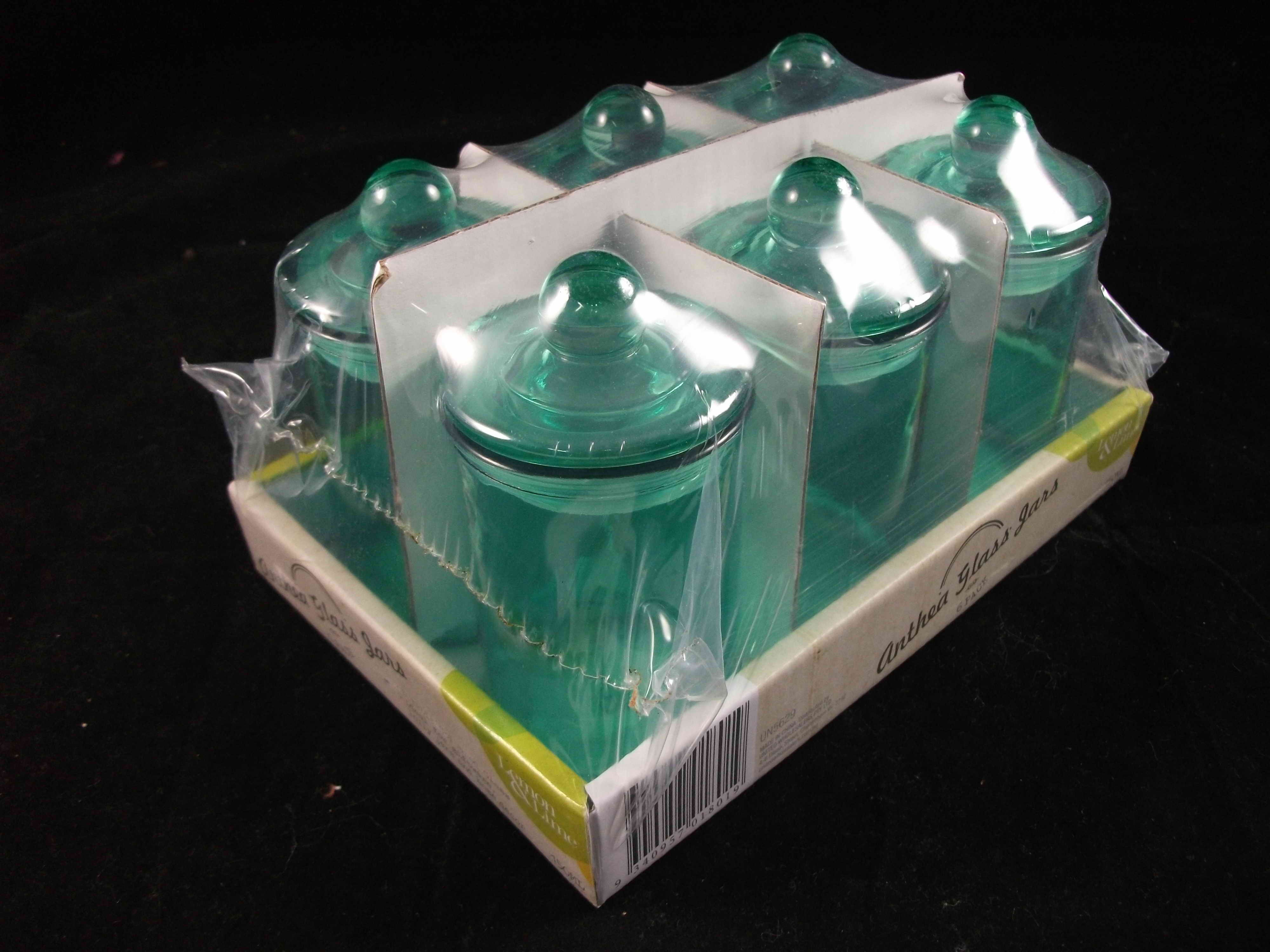 6PK 150ML GLASS JAR COLOURED