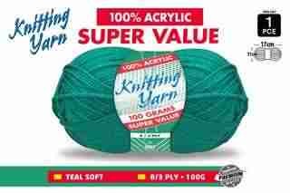 WIN-062, 1pce Knitting Yarn-8 Ply-100g-Teal