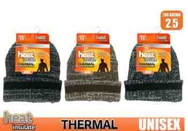 WIN-1010, 1Pce Unisex Heat Insulate melange Beanie
