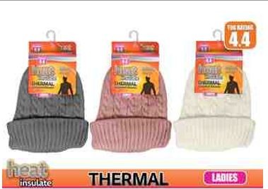 WIN-1012, 1Pce Ladies HeatInsulate Knitted Beanie