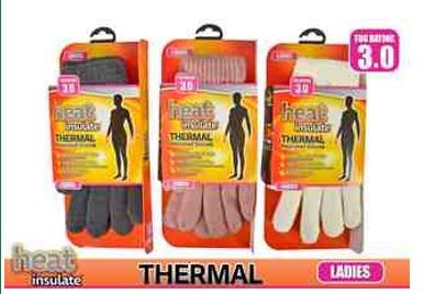 WIN-1019, 1Pair Ladies Heat Ins Thermal Glvs Ser 1