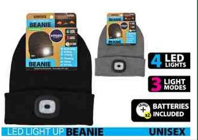 WIN-1028, 1Pce Work Beanie W/4Led (3 Function)