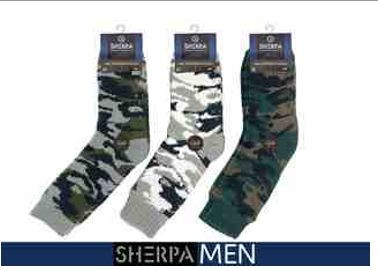 WIN-1037, 1pr Mens sherpa socks-Camo