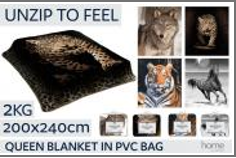 WIN-1510, 1pce QueenBlanket 200x240cmANI 3D C/Bag