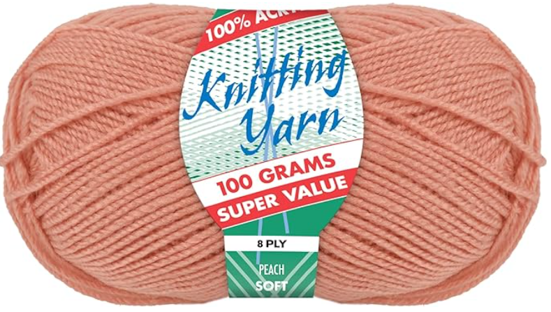 WIN-1721, Yatsal 100% Acrylic 8-Ply Knitting Yarn 100 g, Peach