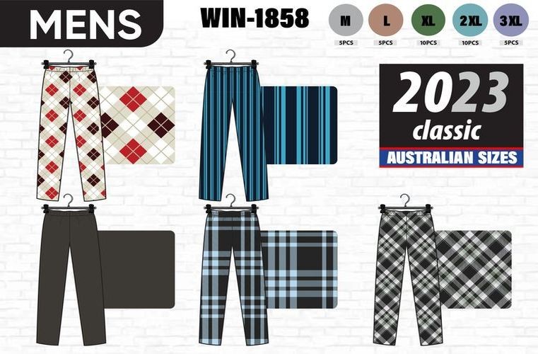 WIN-1858, 1pce Mens PJ Lounge Pants Sze M-3XL Ser2
