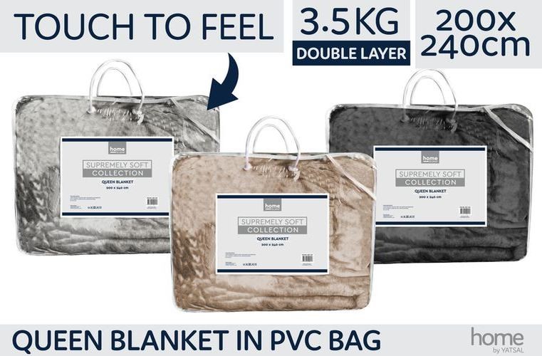 WIN-1936, 1pc QueenBlanket 200x240cm DblLayer3.5kg